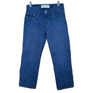 Levi's 505 Straight Leg Dark Wash Blue Jeans Boys Size 14 Regular (26 X 26)